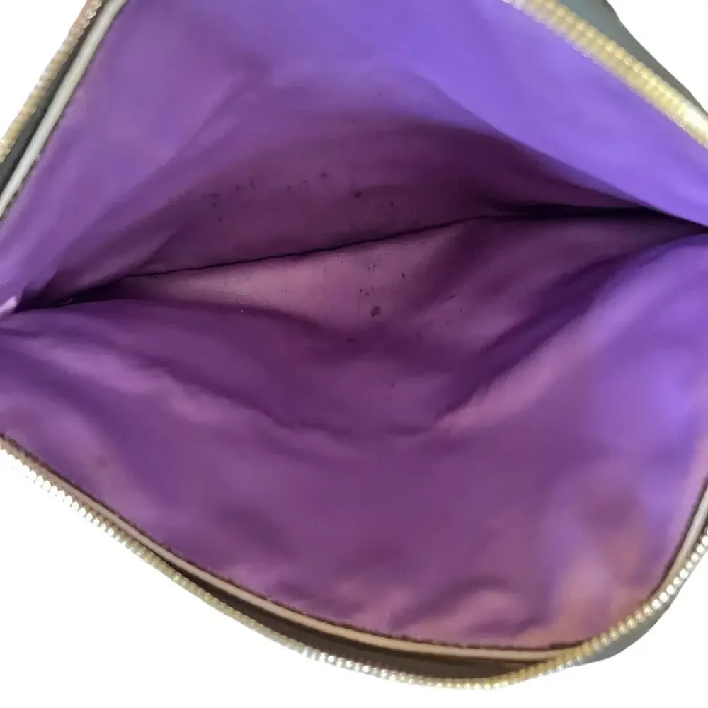 Henri Bendel Debutante Slim Metallic Snake Print Asymmetric Clutch Evening Bag
